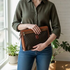 Celine Macadam Triomphe Clutch, Dust Bag